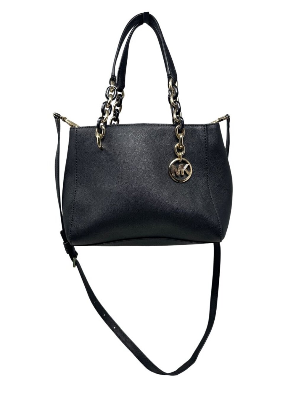 Michael Kors Cynthia Black Saffiano Leather Handbag